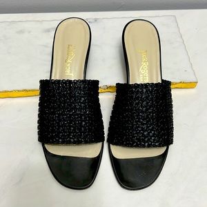 Jack Roger Lexa black stretch sandal size 7